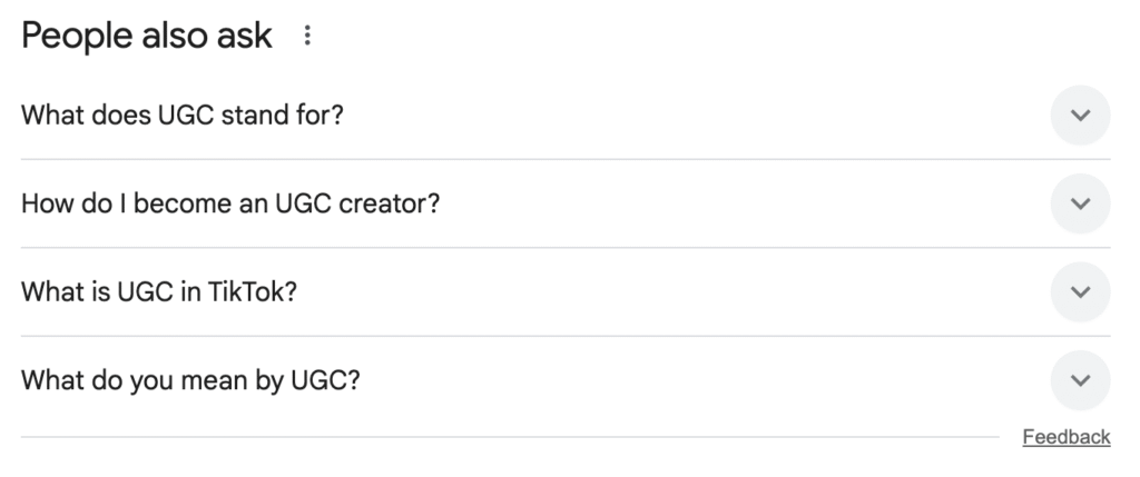 google search UGC