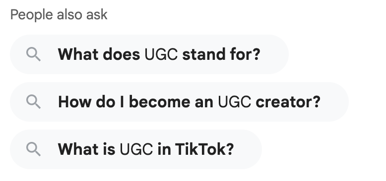google search UGC